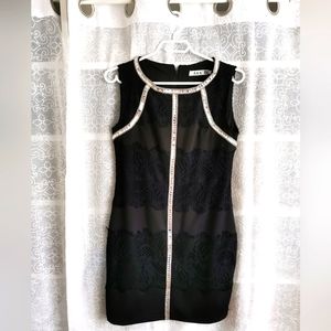 Black Dress with Lace & Bling Embellishments